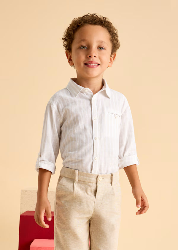 Camisa lino rayas