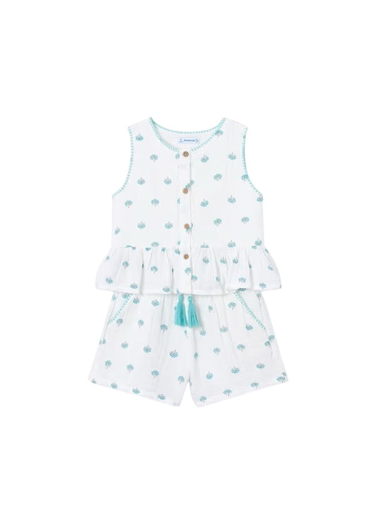 Conjunto Short y Blusa Palmeras