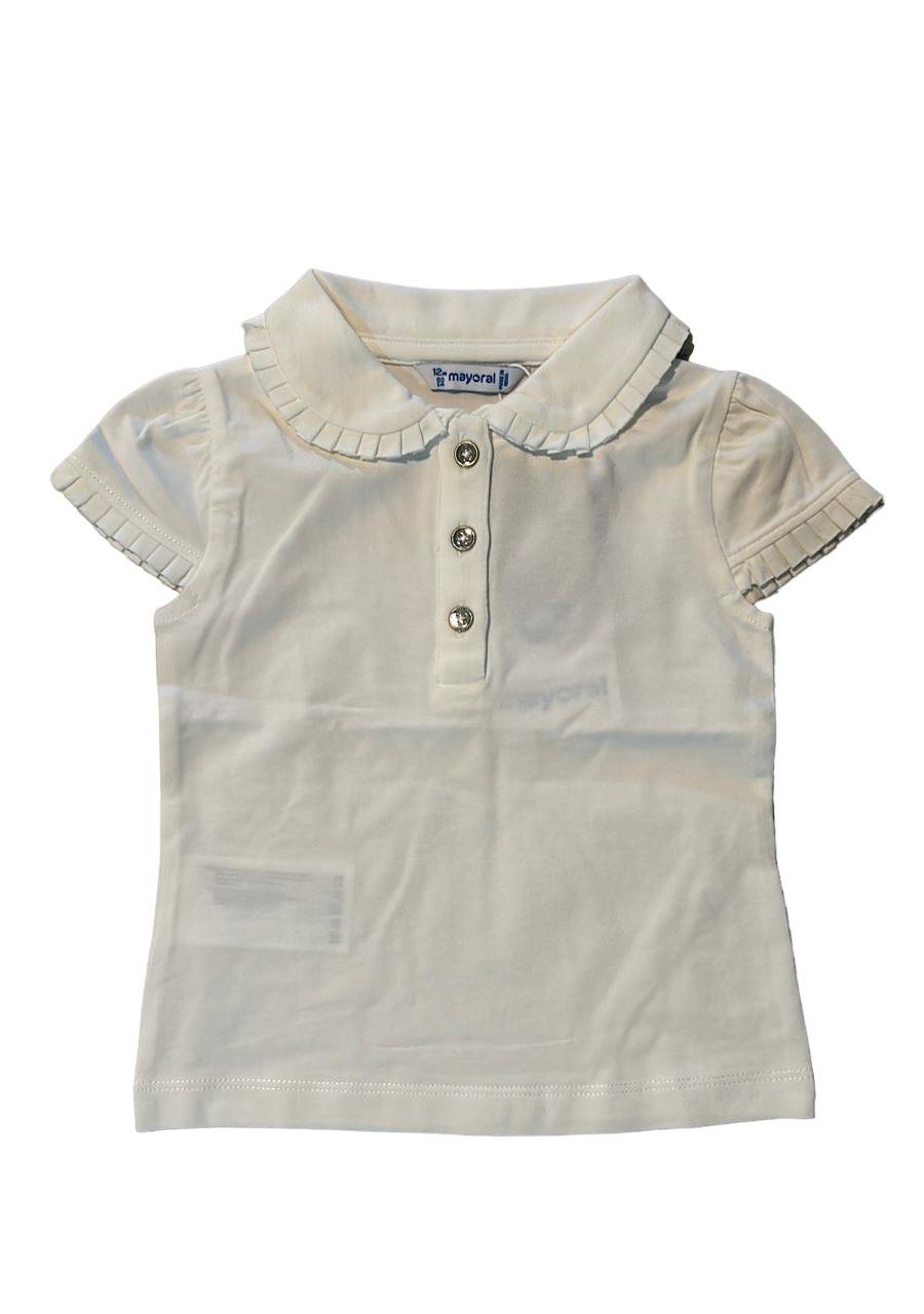 Blusa blanca cuello con botones