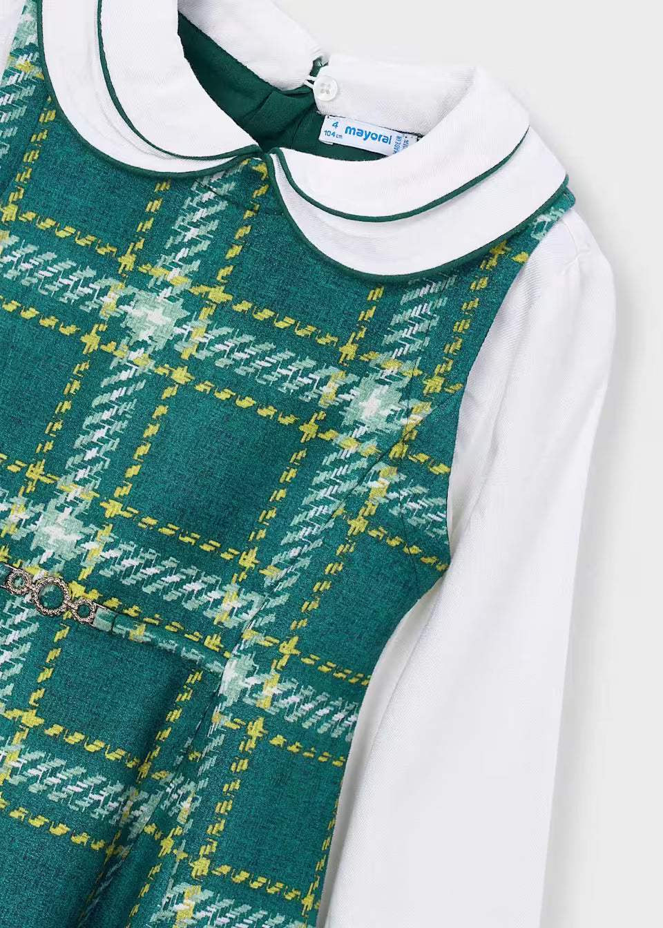Vestido cuadros con camisa integrada