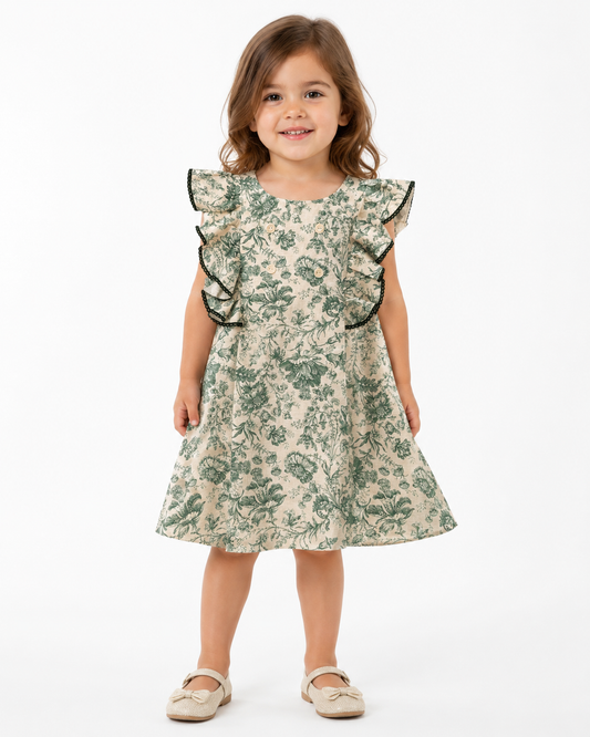 Vestido Flores Verde