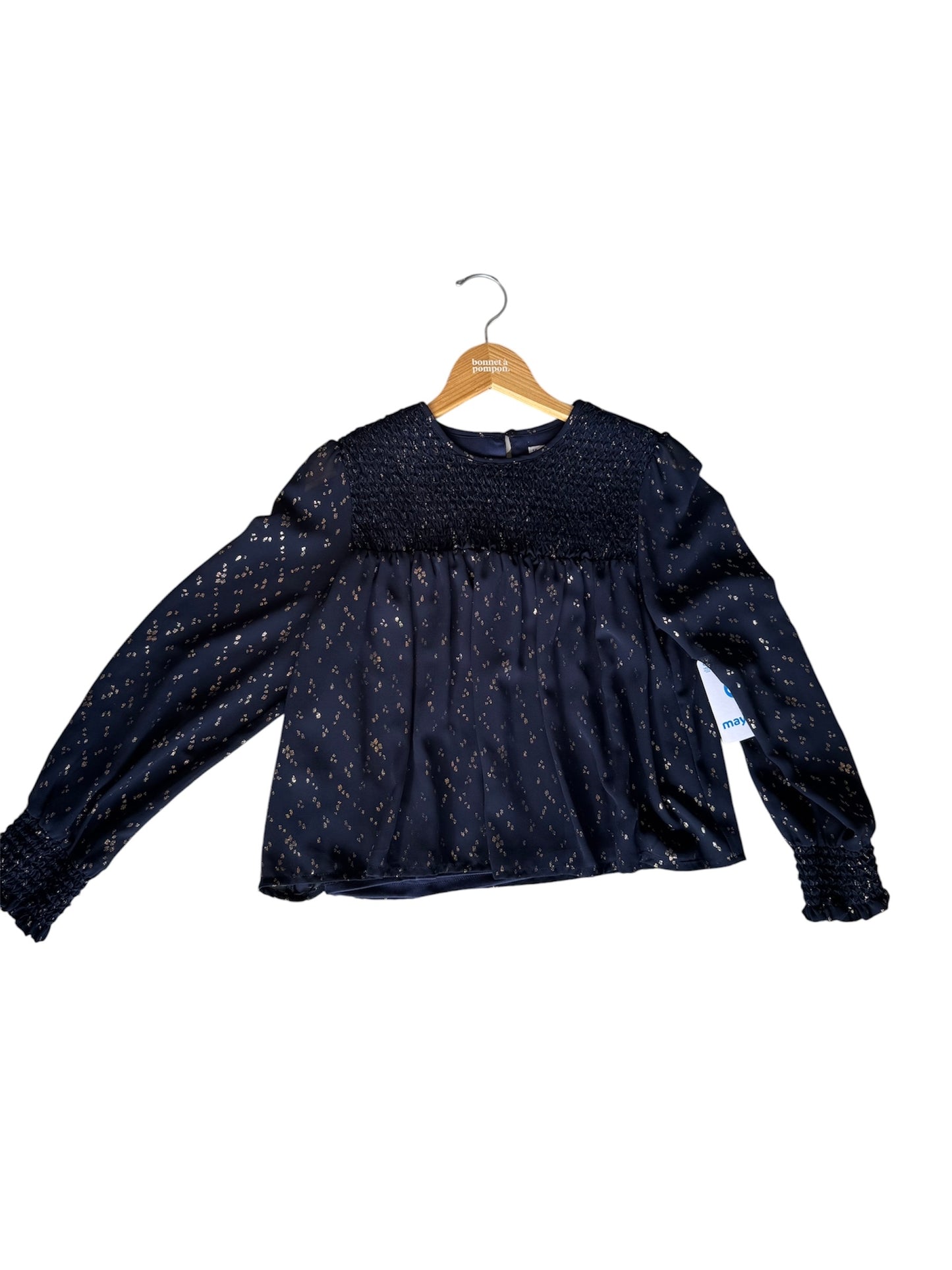 Blusa azul brillos