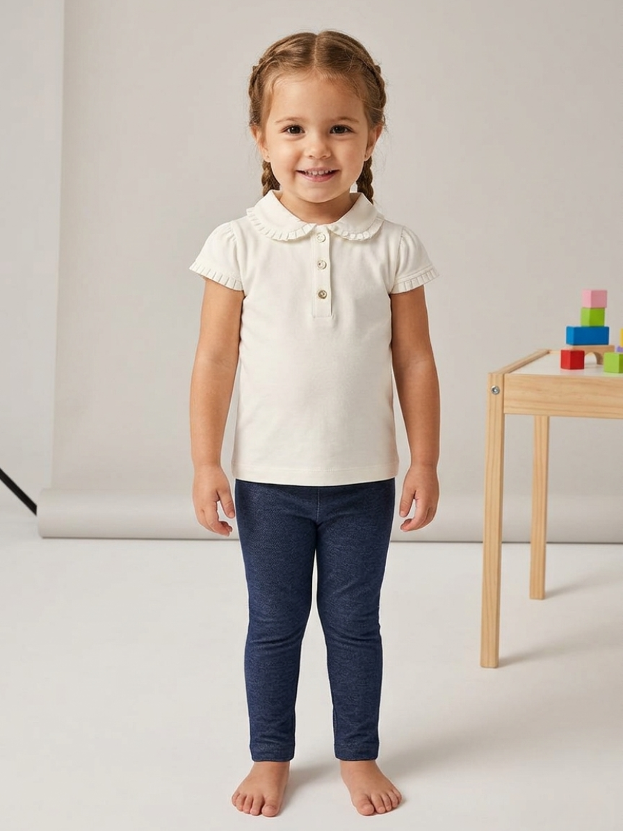 Blusa blanca cuello con botones