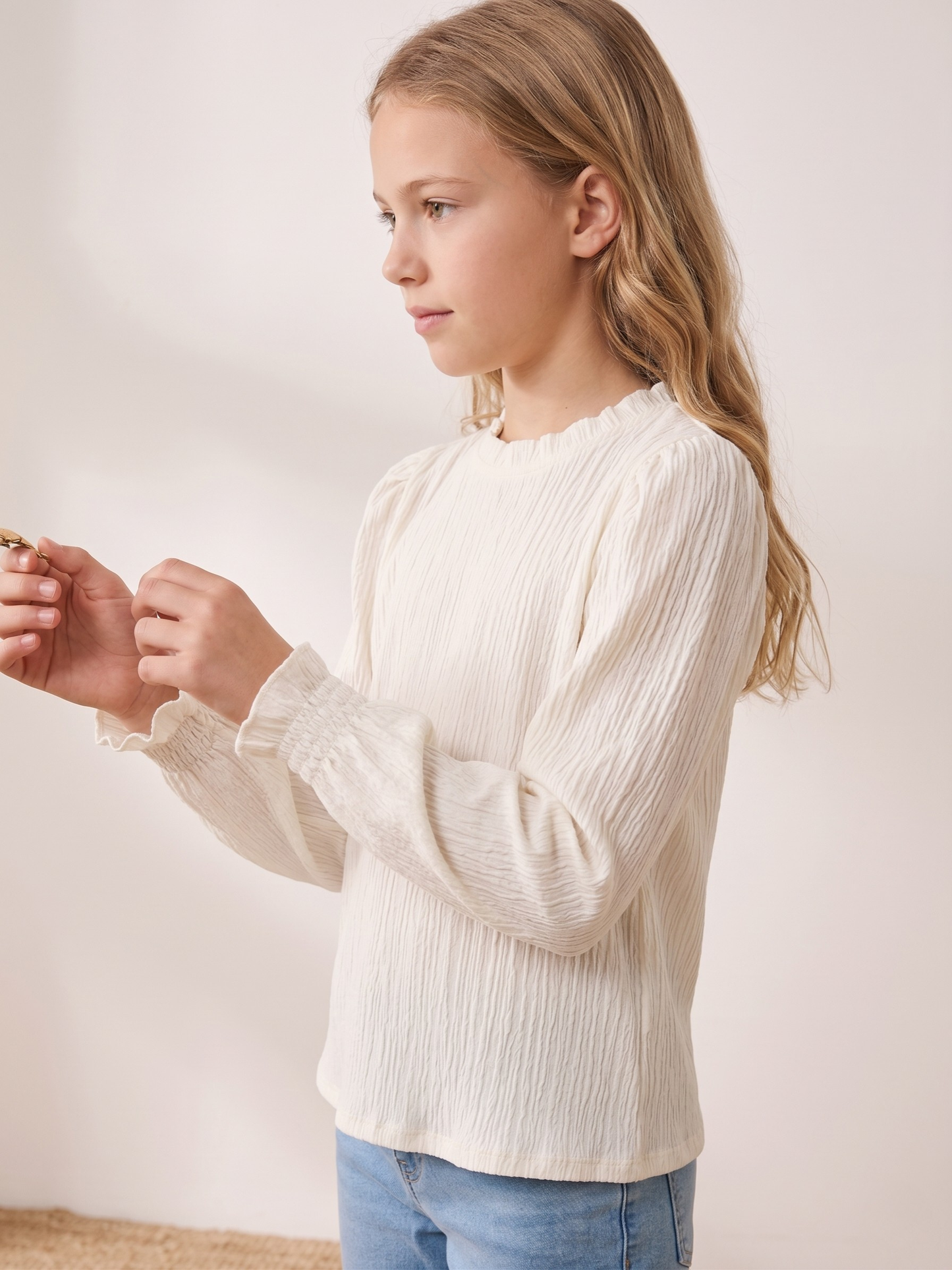 Blusa Crema Manga Larga