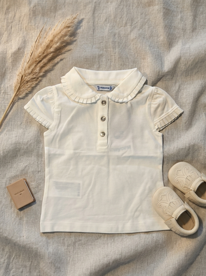 Blusa blanca cuello con botones