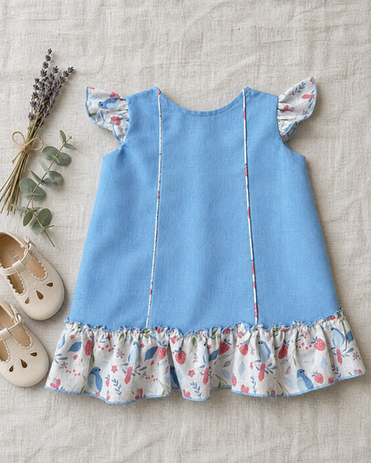 Vestido Azul Pájaros