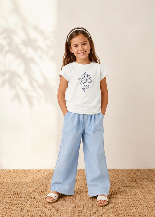 Playera Blanca Flor