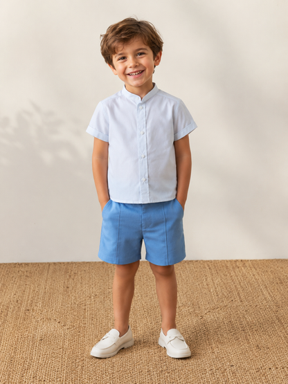 Conjunto Bermuda Azul y Camisa