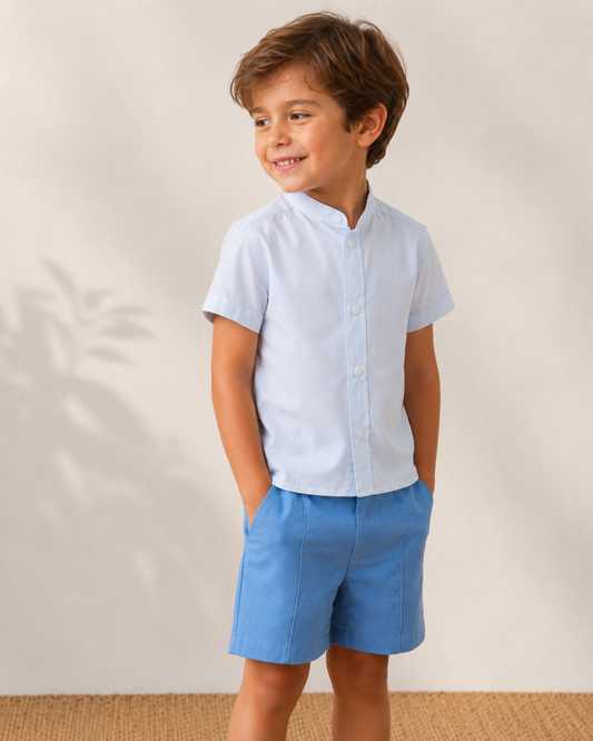 Conjunto Bermuda Azul y Camisa