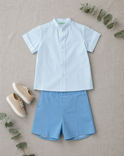 Conjunto Bermuda Azul y Camisa