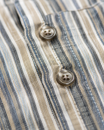 Conjunto camisa rayas y short gris
