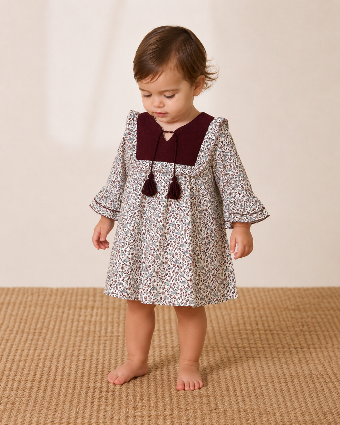 Vestido florecitas con borlas