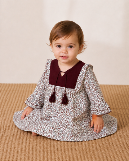 Vestido florecitas con borlas