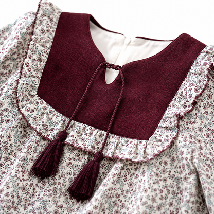 Vestido florecitas con borlas