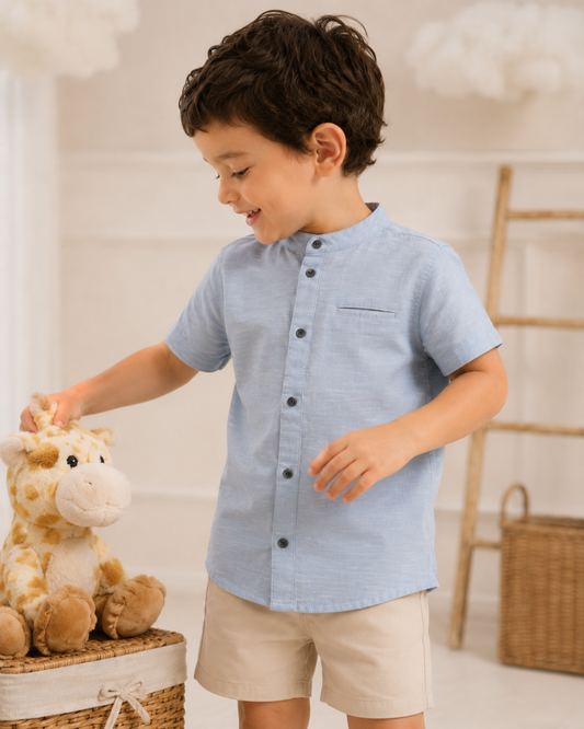 Camisa azul botones