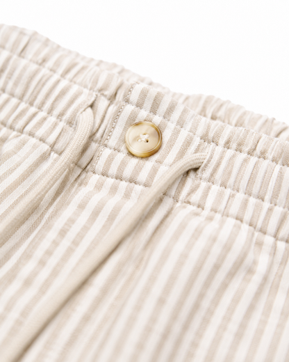 Conjunto Bermuda Beige Rayas