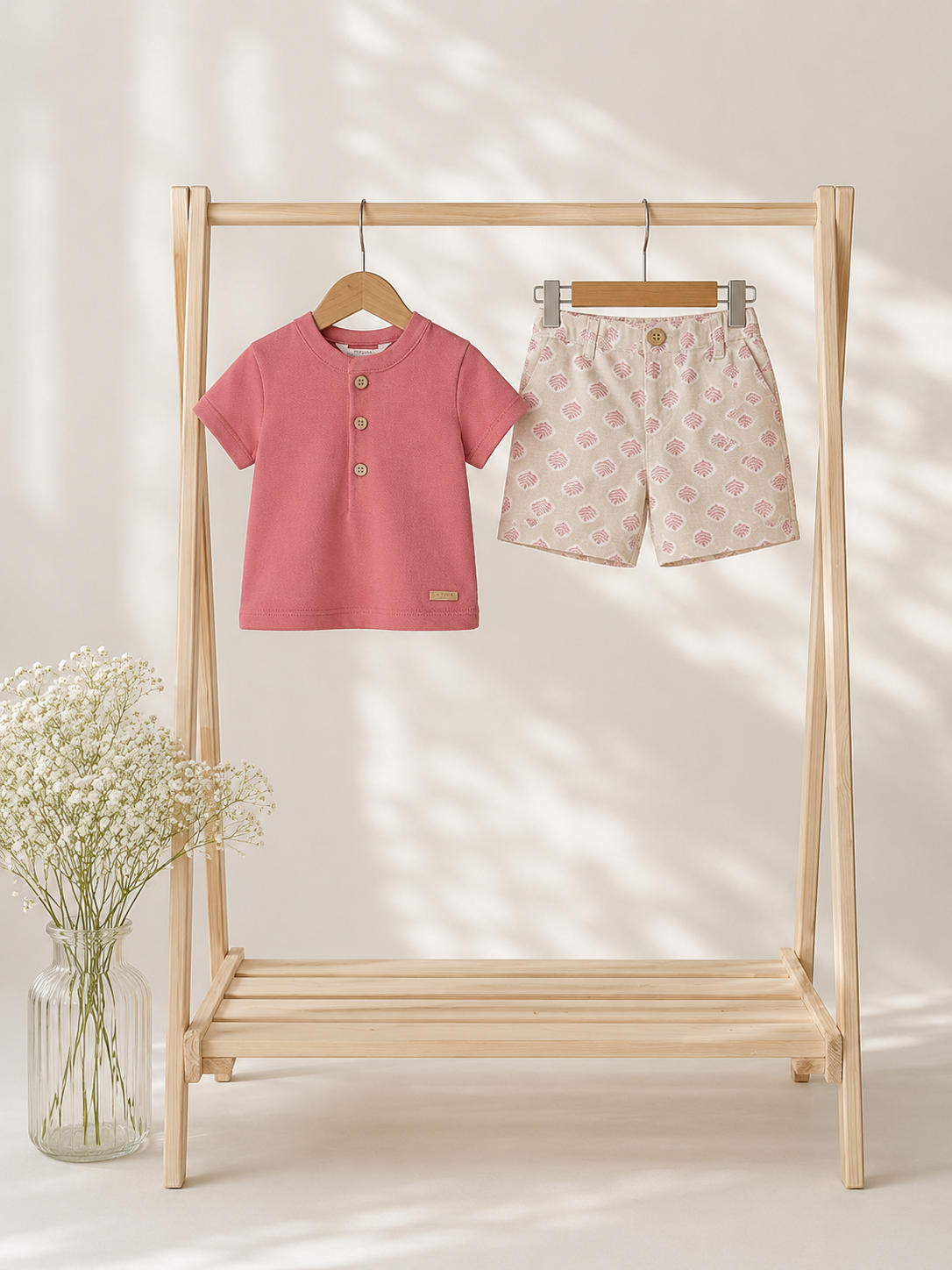 Conjunto Short y Polo Mamey y Corales