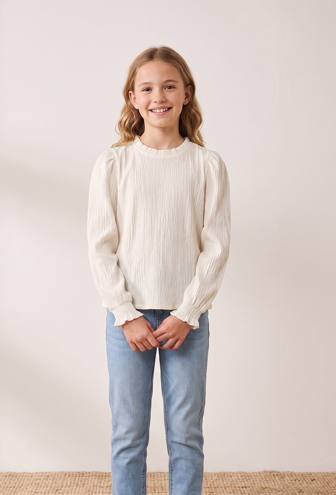 Blusa Crema Manga Larga