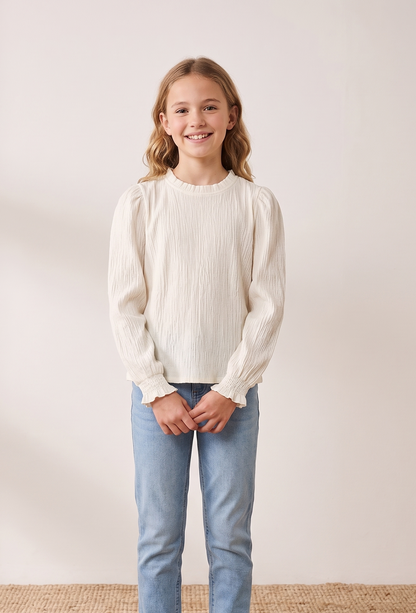 Blusa Crema Manga Larga