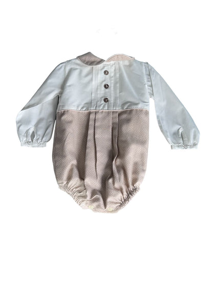 Pañalero camisa beige con puntos