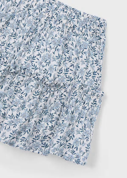 Falda Flores azul