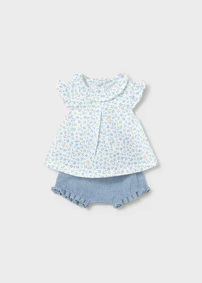 Conjunto Blusa y Calzón Flores Azules