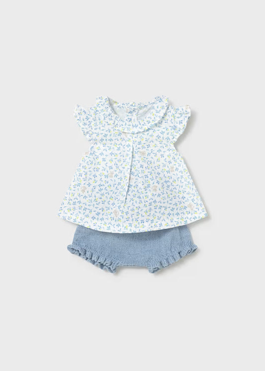 Conjunto Blusa y Calzón Flores Azules