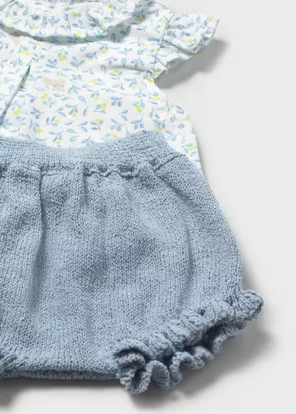 Conjunto Blusa y Calzón Flores Azules