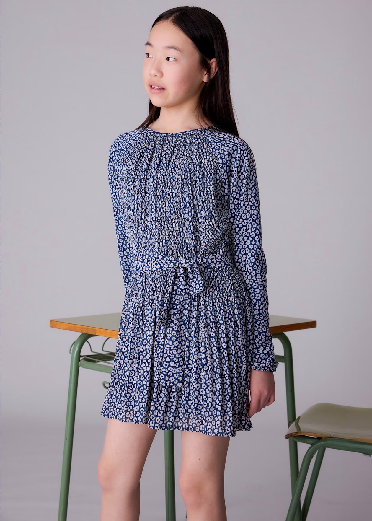 Vestido Azul Flores