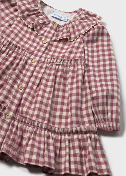 Vestido Cuadros Vino
