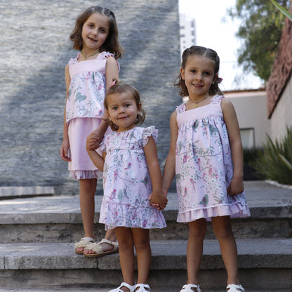 Vestido rosa con flores