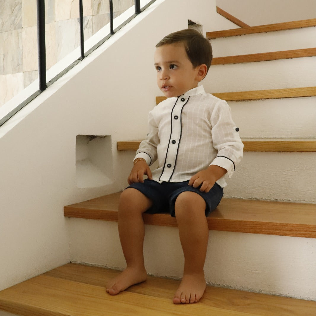 Conjunto Camisa Con Bermuda Azul
