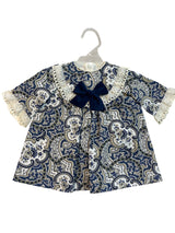 Vestido Azul Con Beige
