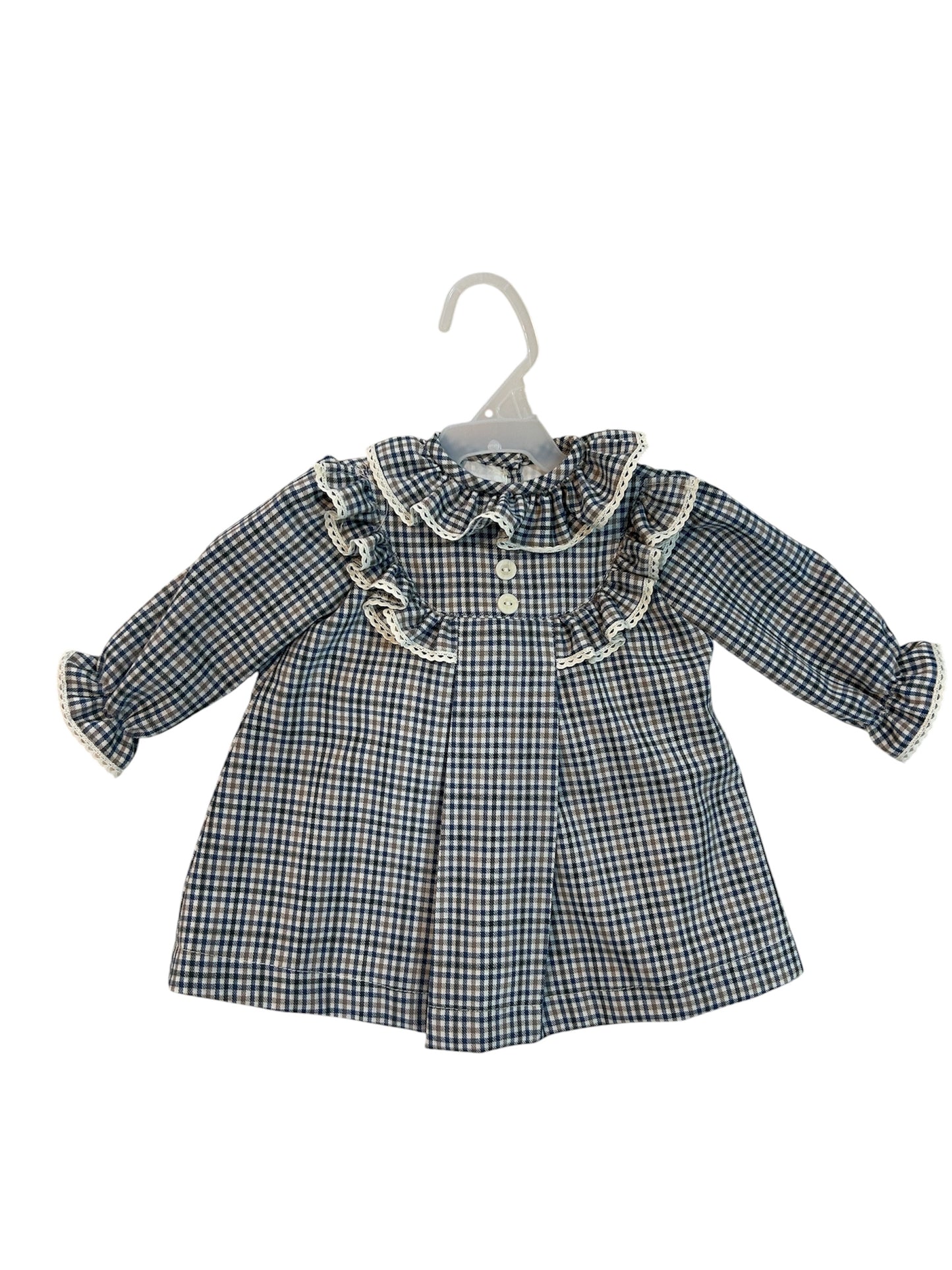 Vestido Cuadros Beige Azul