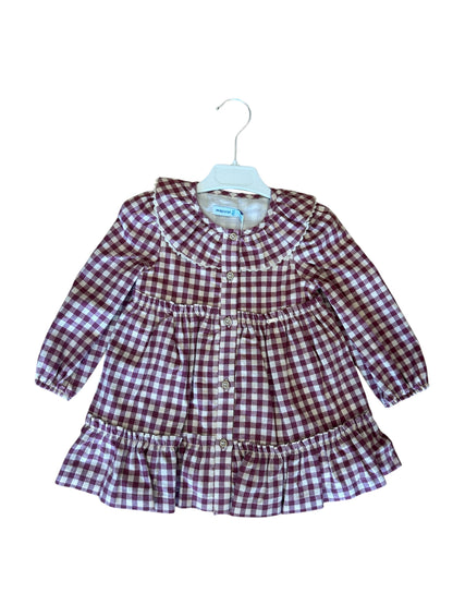 Vestido Cuadros Vino