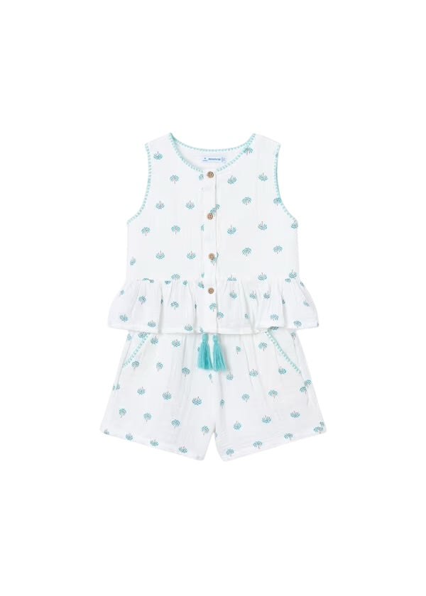 Conjunto Short y Blusa Palmeras