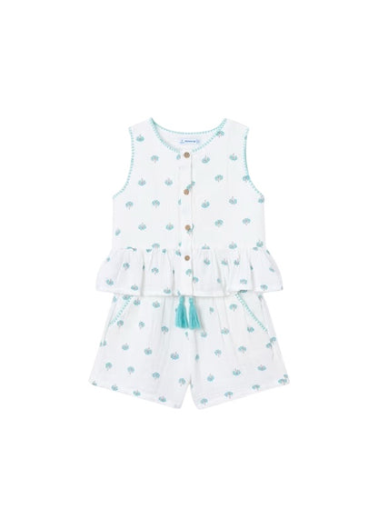 Conjunto Short y Blusa Palmeras