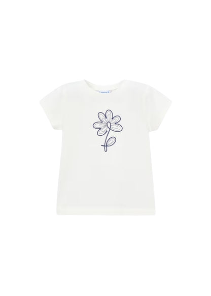 Playera Blanca Flor