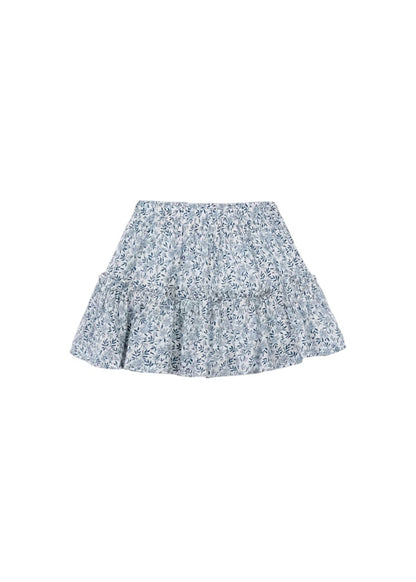 Falda Flores azul