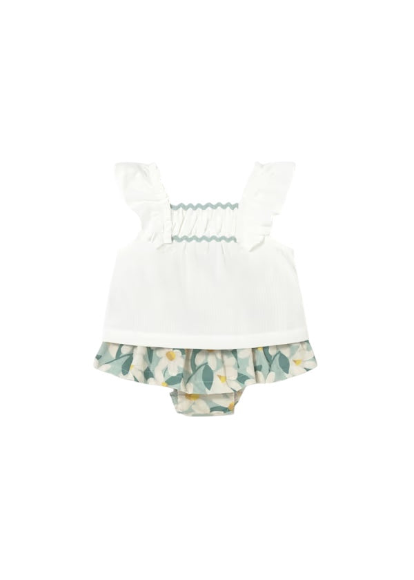 Conjunto Short y Blusa Flores Verde