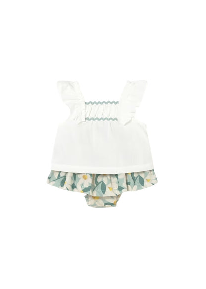 Conjunto Short y Blusa Flores Verde