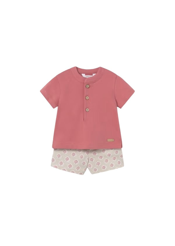 Conjunto Short y Polo Mamey y Corales