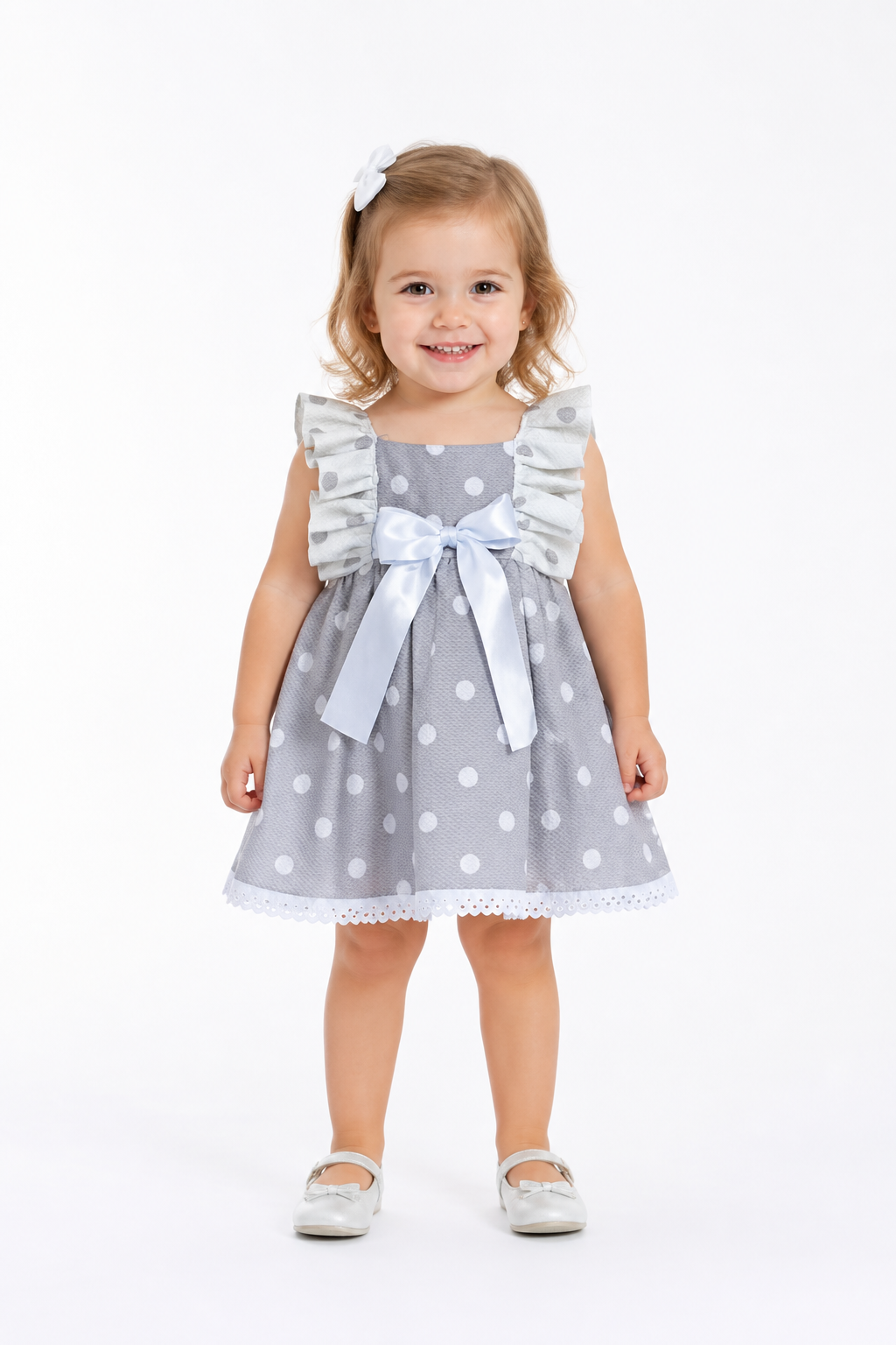Vestido Gris Lunares