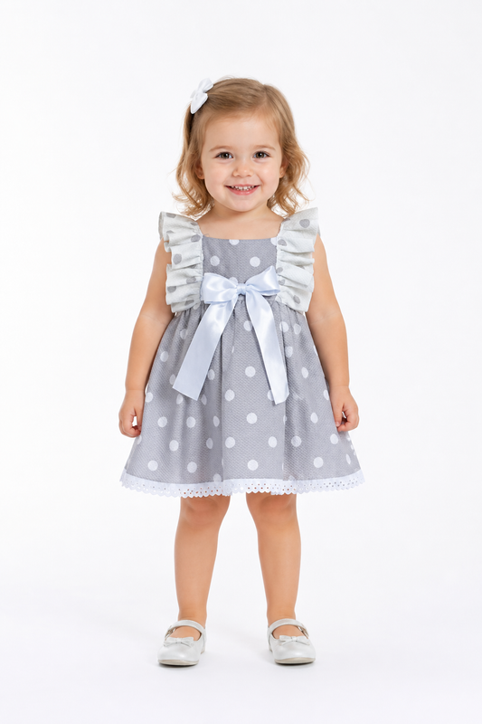 Vestido Gris Lunares