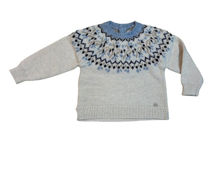 Sueter beige con azul