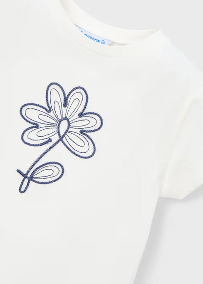 Playera Blanca Flor