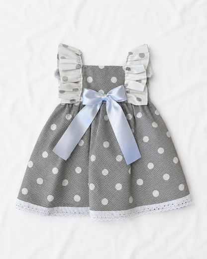 Vestido Gris Lunares