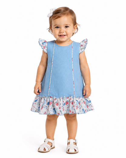 Vestido Azul Pájaros