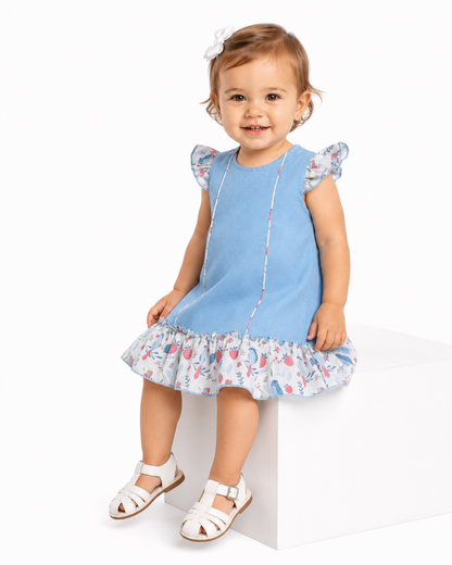 Vestido Azul Pájaros