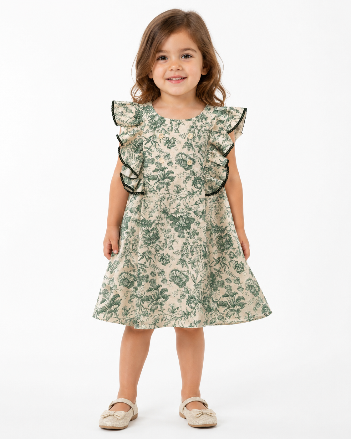 Vestido Flores Verde